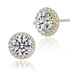 NEW Sterling Silver Cubic Zirconia Stud Earrings